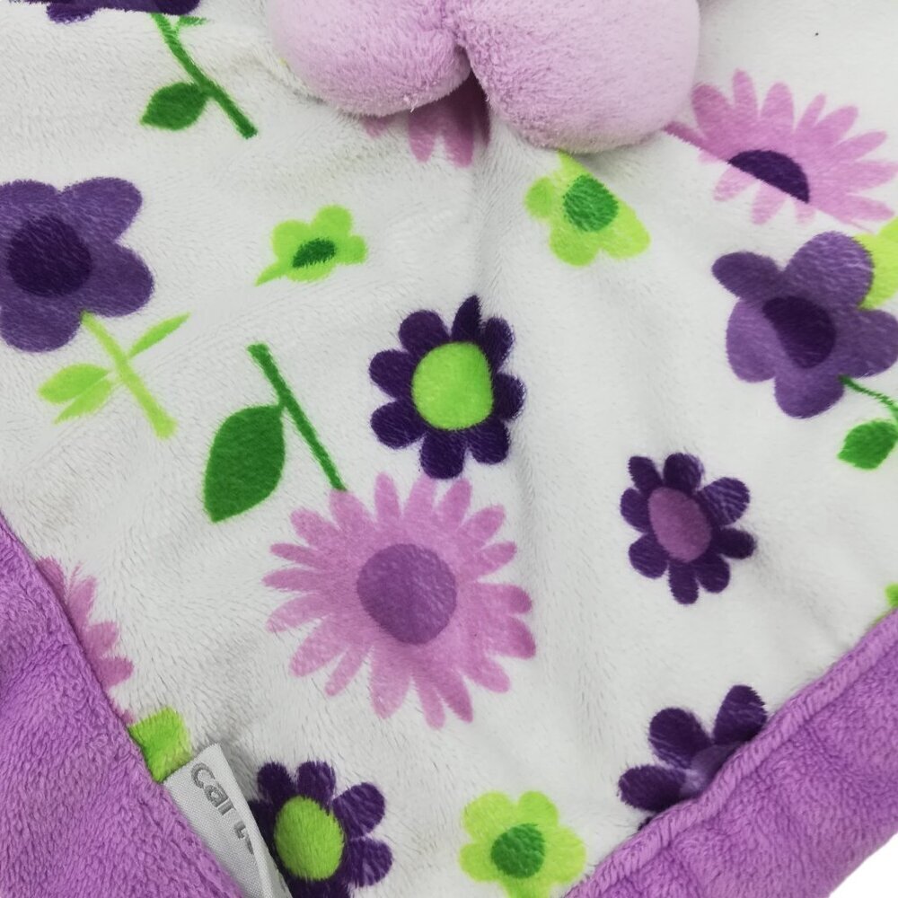 Carters Purple Flower Bear Plush Lovey Lovie Security Blanket Lilac Lavender - Picture 5 of 9